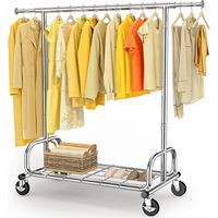Porte-manteau sur roulettes,capacité de charge de 136 kg,porte-manteau lourd,tringle à vêtements extensible pour suspendre les
