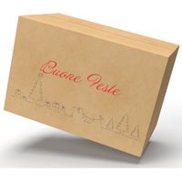 IMBALLAGGI 2000-5 Scatole con Stampa Buone Feste e Buon Natale - 40x30x30 - Scatola in Cartone Ondulato per Spedizioni e Regali - Idea Natale - 5 pezzi