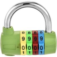 4 Position Resettable Combination Padlock Lock Zinc Alloy Green For Gym Locker