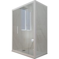 Mampara de ducha 70x110 cm corredera Blanco Matt Deco Duo