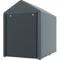 Abri jardin tente rangement acier résistant intempéries gris foncé 1,2 x 1,8 x 1,6 m
