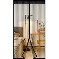 Pair Moustiquaire magnétique porte moustiquaire rideau magnétique moustiquaire 150x220cm moustiquaire fermeture automatique moustiquaire pour porte balcon salon porte patio pose adhésive sans perçage