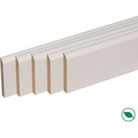 Forestea – Pack de 5 plinthes MDF blanches à bord arrondi 2000 x 68 x 9 mm – Label PEFC 70% – Finition propre et soignée entre sol et mur