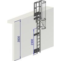 Kit échelle à crinoline hauteur à franchir 3,5 mètres pour bardage NF 85-016
