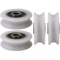 LARGEIGHT 4 Stück 4 x 20 x 6,5 x 7,4 mm, weißer Innendurchmesser, 4 mm, U-Nut, Nylon-Riemenscheibe für Schiebetür, LARGEIGHT