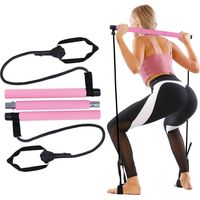 kit de Barre de Pilates avec Bande de résistance,réglable Barre de Pilates Portable pour l'étirement, Le Yoga, la Mise en Forme, l'exercice, Les redressements Assis, Perdre du Poids