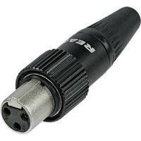 Rean AV RT3FCT-B Mini Connettore XLR Presa dritta Numero Poli (num): 3 Nero 1 pz.