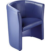 Sillón de club tapizado de poliuretano azul oscuro