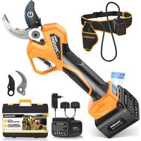 SWANSOFT Sécateur électrique 40 mm avec ouverture de mâchoire anti-coupure et réglable, 2 x 4 Ah, sécateur professionnel sans fil pour fruits et vignes PRU-40