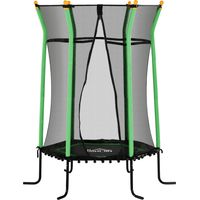 Trampolino Elastico Bambini 3-10 Ans Ingresso Cerniera Pali Imbottiti Ø163,5x190 cm Vert