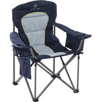 Alpha Camp Chaises de Camping Portables Pliantes Surdimensionnées avec Porte-Gobelet et Sac Isotherme – Cadre en Acier Robuste Supportant 200 kg bleu marine