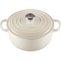 Le Creuset Cocotte rotondade ghisa, 22 cm, 3, 3 L, Tutte Las Fonti Calore inclusa induzione, Meringa, 21177227164430