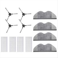 Pièces de rechange pour aspirateur robot Xiaomi E5 C108 : brosse latérale, chiffon de nettoyage et filtre.