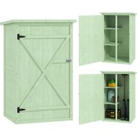 Armario de JardĂn para Exterior para Herramientas con 2 Estantes y Techo Asfáltico 75x56x115 cm Verde