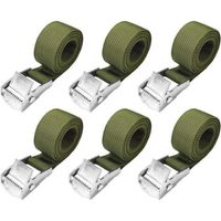 Sangles d'arrimage de 1 m - Lot de 6 Courte Sangle a Cliquet avec Boucle de Serrage 25mm 250kg Sangle Porte Velo, Sangle Moto Extrêmement Robustes