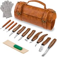 Kit de sculpture en bois couteau Deluxe-Whittling, Set de couteau de sculpture en bois, Kit de sculpture en bois pour débutants, Couteau de sculpture en bois, brun