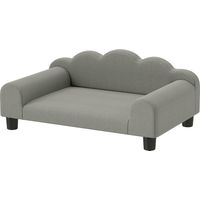 Divano per cani con braccioli supporto legno tessuto French Terry 66x42x28,5 cm grigio