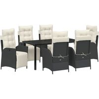 Garden Dining Set 7 pcs Black Poly Rattan vidaXL
