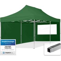 TOOLPORT Gazebo Pieghevole Giardino 3x6m - 2 laterali Alluminio Telo Repelente al agua Padiglione Mercati Sagre verde