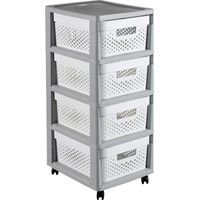 Curver regał infinity kd 4x10l ażurowy /szary/biały