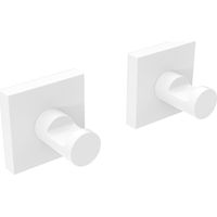 Porte-manteau Hotel Maison en alliage me'tallique blanc 5 x 5 x 4,5 cm fixation par adhe'sif double face pre'-applique' ou vis incluses