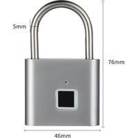 Smart fingerprint padlock, rechargeable fingerprint padlock, IP67 waterproof, fingerprint unlocking, suitable for suitcases and gym lockers.
