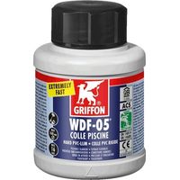 Griffon – Colle gel bleu piscine pour PVC rigide et flexible 6307287 – Prise rapide – Résistance chimique – 250 ml – Applications en milieu humide