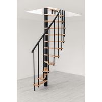 HandyStairs scala a chiocciola salvaspazio "Sampax-S" - 120x60 cm - altezza 299 cm - 12 gradini in faggio - Nero