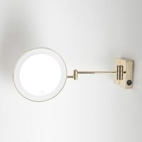 Miroir grossissant x3 à LED alimentation direct IP23 Discolo double bras or - Koh-I-Noor C352G3