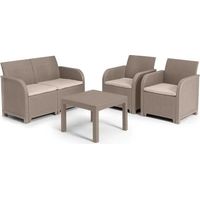 Allibert von Keter Gartenmöbelset Beige mit Kissen