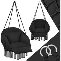 Fauteuil suspendu avec un coussin d'assise épais noir