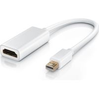 CSL Mini DisplayPort zu HDMI Adapter, Full HD MiniDP zu HDMI Buchse Konverter / Adapterkabel - 0,15m