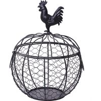 Fruit Basket - Black Metal Wire Storage Organizer - For Kitchen Countertop Fruit Vegetable Display - 1 Piece
