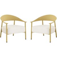 Lot de 2 fauteuils de jardin en plastique et métal "Céora" - Jaune