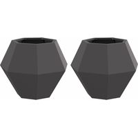 Jardinière 2 pcs Noir 50 x 50 x 40 cm Acier CFW238857