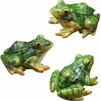 3pcs Grenouille Miniature DéCoration Jardin Grenouille Simulation Animaux DéCoration Ornements De Statue De Grenouilles DéCoration De Sculpture De Grenouille Grenouille RéSine Sculpture Animale DéCor