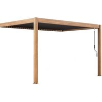 Pergola bioclimatique adossée 3x4m en aluminium bois gris