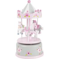 Small Foot 11230 Carillon per Bambini giostra dei Cavalli, in Legno, con Melodia, Ideale Come Ninna Nanna Decorazioni, Bianco, Taglia Unica