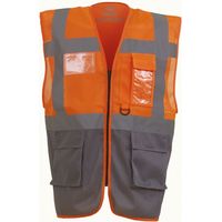 Gilet da lavoro alta visibilità Yoko Top Cool "Management" Arancione / Grigio M