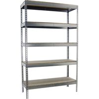 SimonRack Étagère Industrielle, 2500x1200x750 mm, 5 Niveaux en bois, 400 kg Capacité de Charge et Point de Flexion, Étagère Charge Lourde, Galvanisé/Bois - Ecoforte