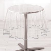 Homemaison – Nappe ronde transparente 160 cm – Imperméable en PVC – Nettoyage facile – Pour 6 à 8 couverts – Finition biais anthracite