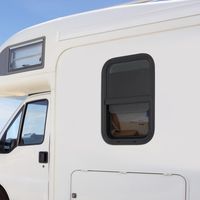 Wohnmobilfenster, vertikales Schiebefenster für Wohnmobile, B 380 mm x H 560 mm Schiebefenster für Wohnwagen, Wohnmobile Festes Wohnmobil-Fenster, getöntes Fenster-Ersatz für Wohnmobil, Wohnwagen, Wo