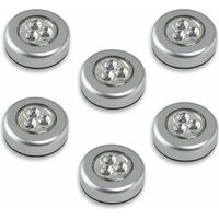 Plafonnier 6pcs Led Éclairage Tactile À Piles Cliquez Sur La Lampe De Lumière De Poussée (Lumière Blanche)