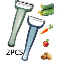 Éplucheur à légumes - Multifonction - Acier inoxydable - Antidérapant - Léger - 2 pièces