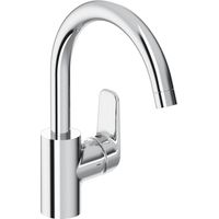 Monomando de lavabo con caño alto y cuello de cisne Okyris, cromo (D0580AA)