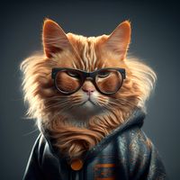Tableau sur toile Chat stylé 90x90 cm - Impression sur Toile Murale Décorative - Image imprimée en HD sur Toile - Toile sur Châssis en Bois FSC - Fabriqué en France