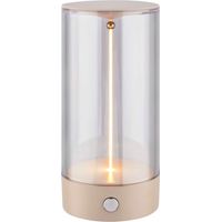 Briloner Wiggle Lampada da tavolo LED senza fili, interruttore a 4 posizioni, batteria, luce bianca calda, filamento, beige, Ø7 x 14,5 cm