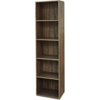 Libreria mensole Scaffale casa ufficio soggiorno Desing Moderno di colore Noce scuro – cm 40x29x172