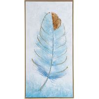 Tableau plume sur toile avec cadre doré 50x70