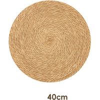 Teppich für den Innen- und Außenbereich, robust, in natürlicher Jute-Optik, wetterfest, geeignet für Terrasse und Garten, rund, 40 cm Durchmesser